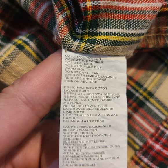 Nasty gal size 8 button down plaid midi dress with shoulder pads - Picture 8 of 10